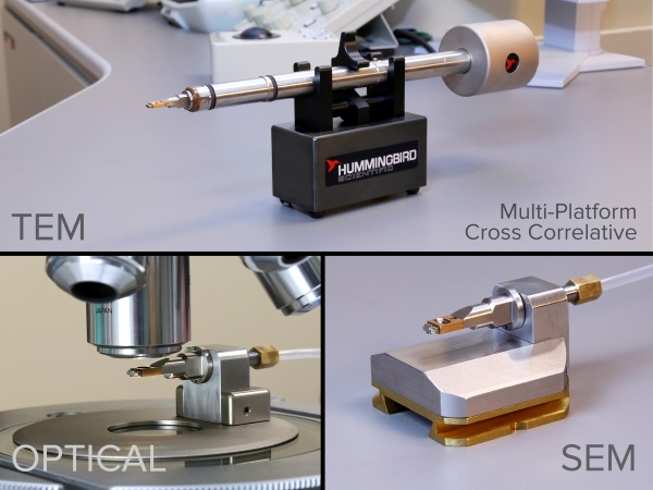 Hummingbird TEM SEM Optical Correlative Liquid Cell